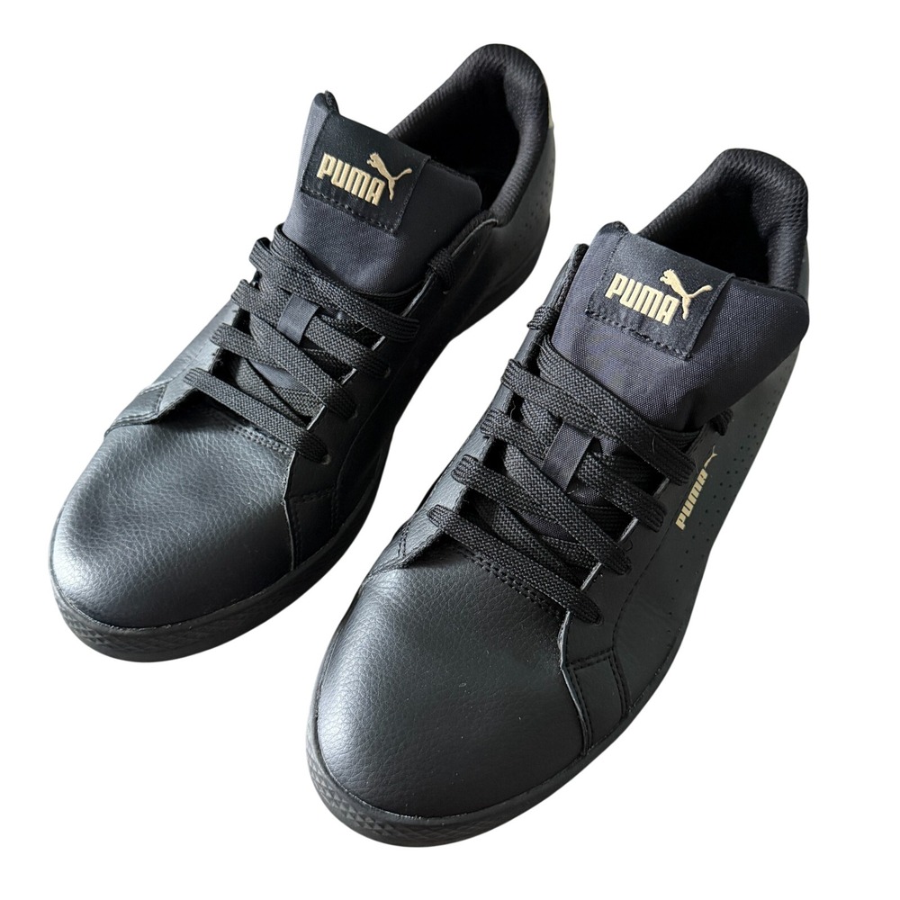 Puma Womens Black Sneakers Size 9 Low Top Casual Shoes Athletic Smash v2 Per